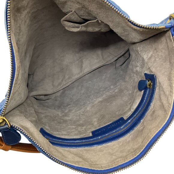 Bottega Veneta Blue Intrecciato Leather Shoulder Bag - Picture 9 of 9